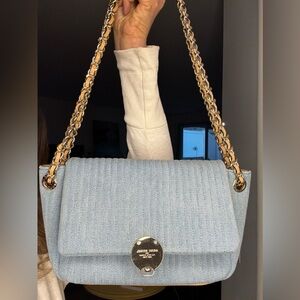Henri Bendel Quilted Denim Convertible Crossbody bag